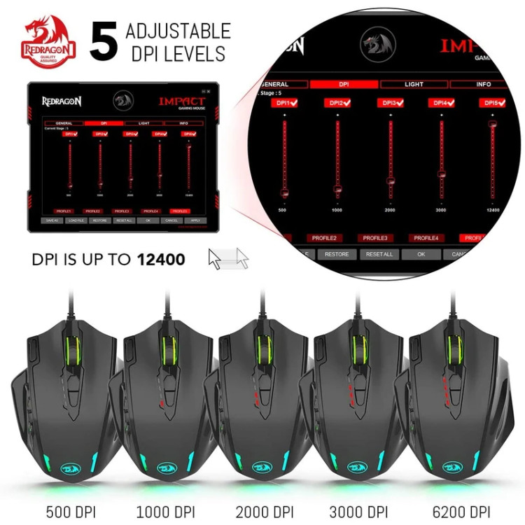 موس گیمینگ Redragon Impact M908